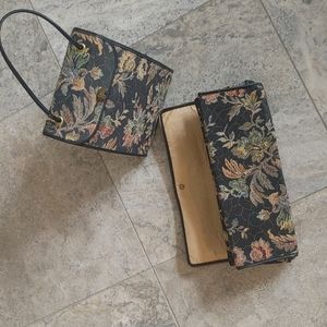 Vintage Midnight Garden Embroidered Luggage Set